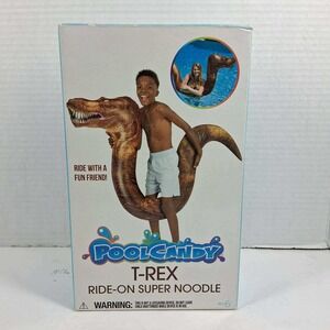 PoolCandy T-Rex Ride-On Super Noodle Inflatable Pool Float PCA1742TR Brown 200lb